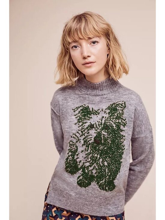 Anthropologie Sweaters - Anthropologie Moth Turtleneck Puppy Pullover Sweater in Grey size Medium